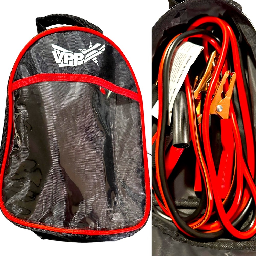 Jumper Cables In Carrying Case For Roadside Emergency Car